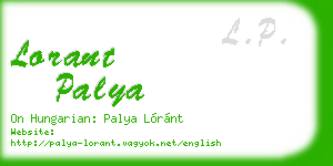 lorant palya business card
